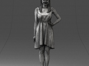 woman in blue dress 0035 3D Model