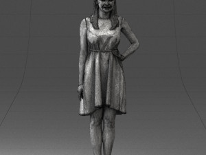 woman in blue dress 0035 3d print ready Model do druku 3D