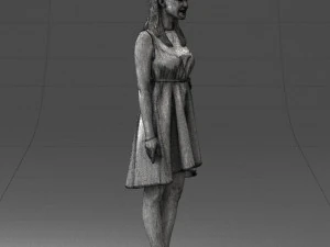 000378 Woman in Blue Dress 3dp 3D Print Model