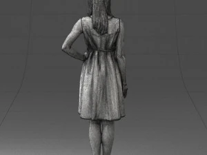 000378 Woman in Blue Dress 3dp 3D Print Model