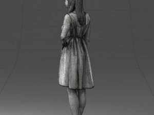 000378 Woman in Blue Dress 3dp 3D Print Model