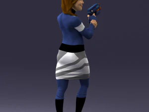 000381 Sci-Fi Female Hero With Futuristic Blaster 3dp 3D Print Model