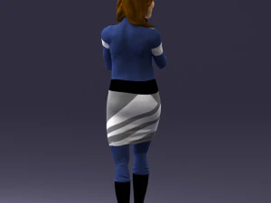 000381 Sci-Fi Female Hero With Futuristic Blaster 3dp 3D Print Model