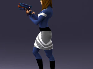 000381 Sci-Fi Female Hero With Futuristic Blaster 3dp 3D Print Model