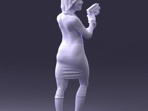 000381 Sci-Fi Female Hero With Futuristic Blaster 3dp 3D Print Model