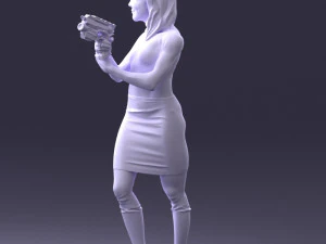 000381 Sci-Fi Female Hero With Futuristic Blaster 3dp 3D Print Model