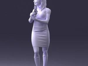 000381 Sci-Fi Female Hero With Futuristic Blaster 3dp 3D Print Model