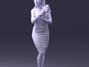 000381 Sci-Fi Female Hero With Futuristic Blaster 3dp 3D Print Model