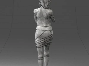 000381 Sci-Fi Female Hero With Futuristic Blaster 3dp 3D Print Model