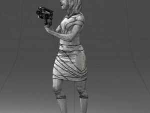 000381 Sci-Fi Female Hero With Futuristic Blaster 3dp 3D Print Model
