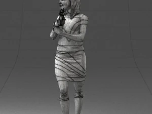 000381 Sci-Fi Female Hero With Futuristic Blaster 3dp 3D Print Model