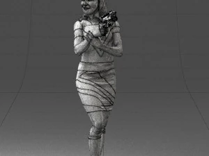 000381 Sci-Fi Female Hero With Futuristic Blaster 3dp 3D Print Model