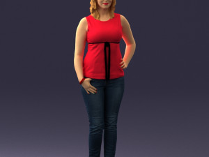 woman in red dress 0039 3D Model