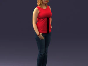 000382 Realistic Standing Female Character in Casual Outfit 3D Model