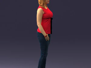 000382 Realistic Standing Female Character in Casual Outfit 3D Model