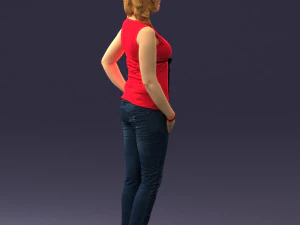 000382 Realistic Standing Female Character in Casual Outfit 3D Model