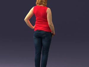000382 Realistic Standing Female Character in Casual Outfit 3D Model