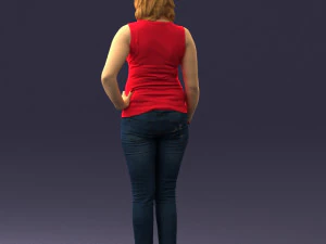 000382 Realistic Standing Female Character in Casual Outfit 3D Model