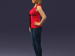 000382 Realistic Standing Female Character in Casual Outfit 3D Model