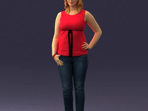 000382 Realistic Standing Female Character in Casual Outfit 3D Model
