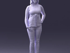 000382 Realistic Standing Female Character in Casual Outfit 3D Model