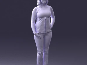 000382 Realistic Standing Female Character in Casual Outfit 3D Model