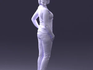 000382 Realistic Standing Female Character in Casual Outfit 3D Model