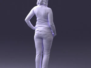 000382 Realistic Standing Female Character in Casual Outfit 3D Model