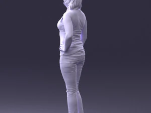 000382 Realistic Standing Female Character in Casual Outfit 3D Model