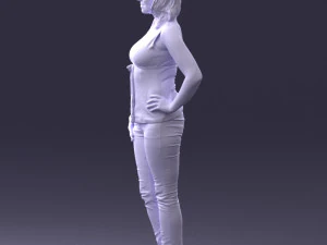 000382 Realistic Standing Female Character in Casual Outfit 3D Model