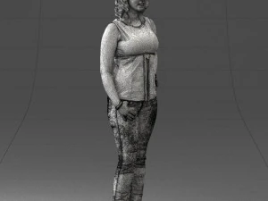 000382 Realistic Standing Female Character in Casual Outfit 3D Model