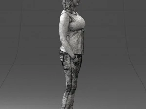 000382 Realistic Standing Female Character in Casual Outfit 3D Model