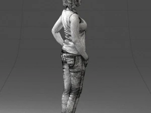 000382 Realistic Standing Female Character in Casual Outfit 3D Model