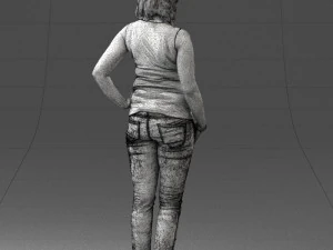 000382 Realistic Standing Female Character in Casual Outfit 3D Model