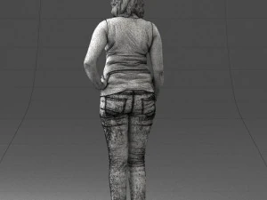 000382 Realistic Standing Female Character in Casual Outfit 3D Model