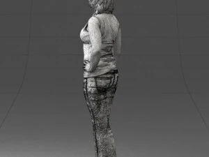 000382 Realistic Standing Female Character in Casual Outfit 3D Model