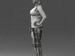 000382 Realistic Standing Female Character in Casual Outfit 3D Model