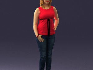 woman in red dress 0039 3d print ready 3D 프린트 모델