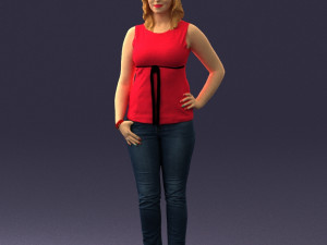 woman in red dress 0039 3d print ready 3D 프린트 모델