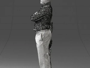 000383 3D Scanned Father and Daughter Standing Pose 3D Model