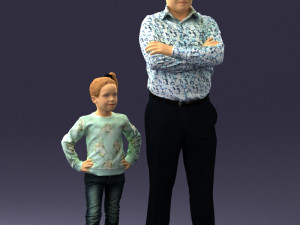 father and daughter 0040 3d print ready Model Cetak 3D