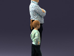 father and daughter 0040 3d print ready Model Cetak 3D