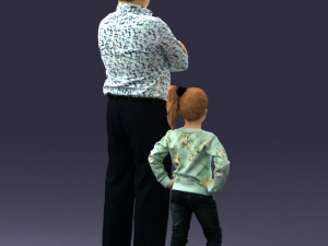 father and daughter 0040 3d print ready Model Cetak 3D