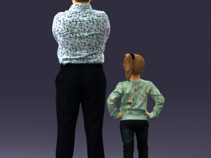 father and daughter 0040 3d print ready Model Cetak 3D