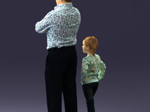 father and daughter 0040 3d print ready Model Cetak 3D