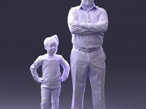 father and daughter 0040 3d print ready Model Cetak 3D
