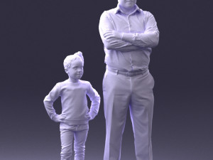 father and daughter 0040 3d print ready Model Cetak 3D