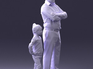 father and daughter 0040 3d print ready Model Cetak 3D