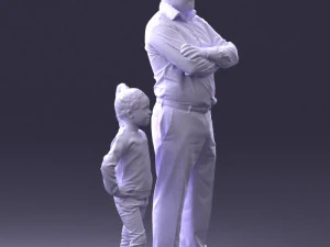 000383 3D Scanned Father and Daughter Standing Pose 3dp 3D Print Model