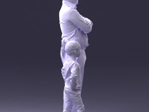 000383 3D Scanned Father and Daughter Standing Pose 3dp 3D Print Model